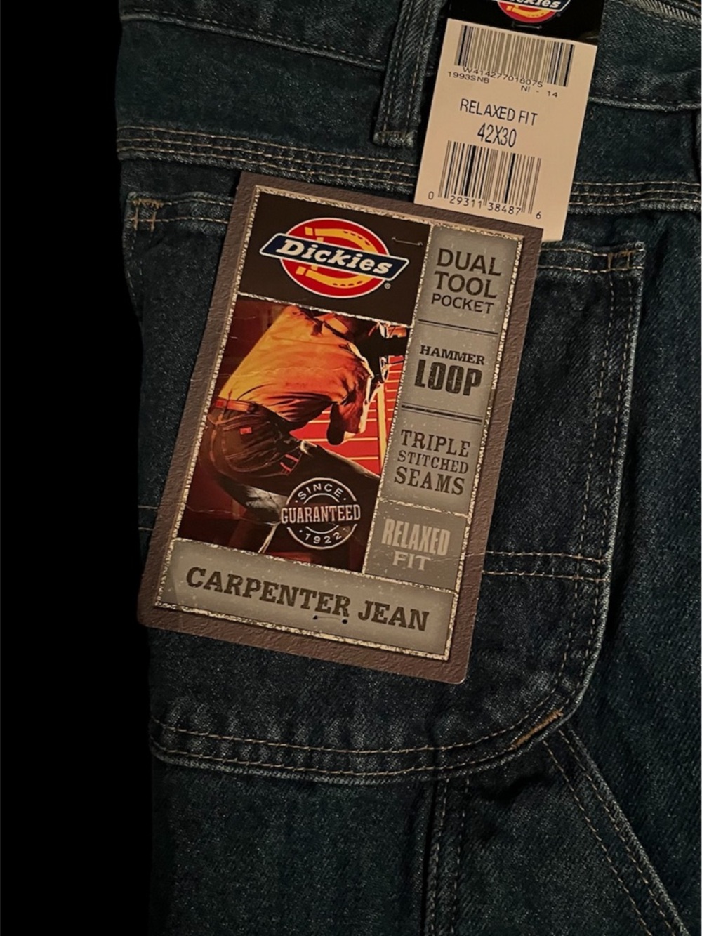 Dickies Men's Relaxed Carpenter Jeans - Indigo